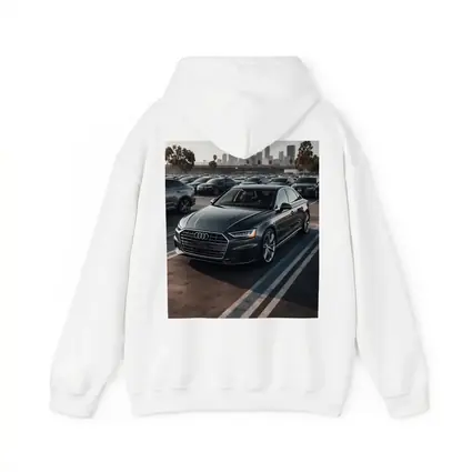 Audi A8 Dark Gray City Parking Lot