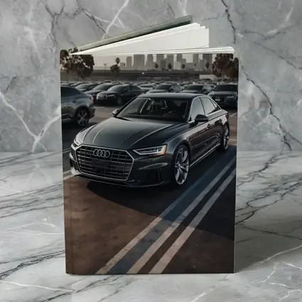 Audi A8 Dark Gray City Parking Lot