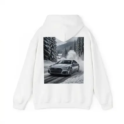 Audi A7 Driving Through Snowy Winter Road
