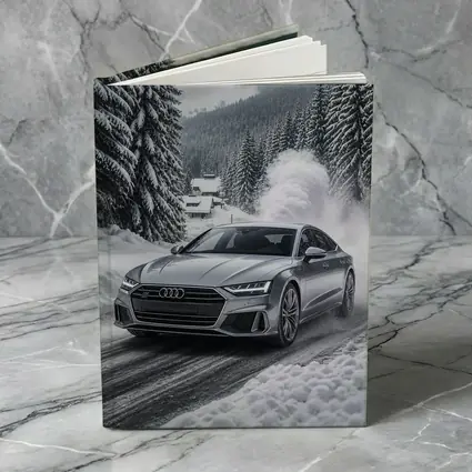 Audi A7 Driving Through Snowy Winter Road