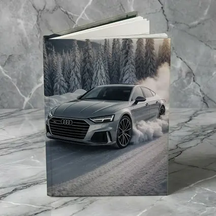 Audi A7 Drifting Through Snowy Winter Road