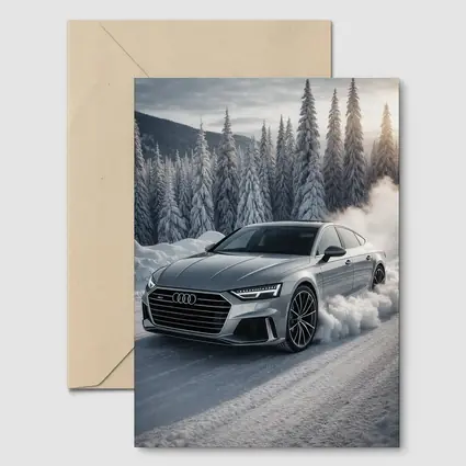 Audi A7 Drifting Through Snowy Winter Road