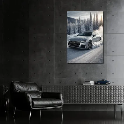 Audi A7 Drifting Through Snowy Winter Road