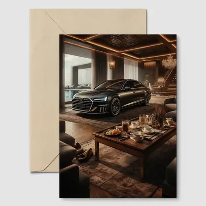 Audi A8 Parked Inside Luxury Living Room