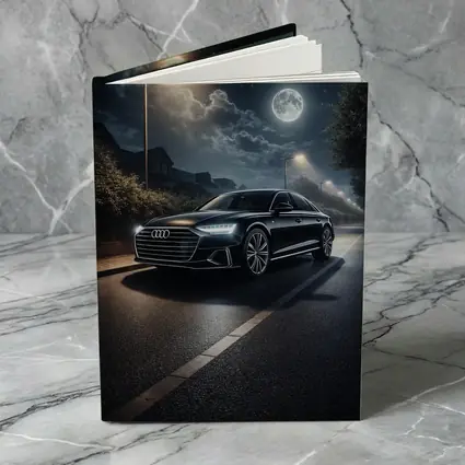 Audi A8 Parked on Moonlit Night Street