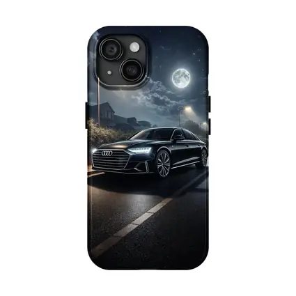 Audi A8 Parked on Moonlit Night Street