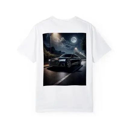 Audi A8 Parked on Moonlit Night Street
