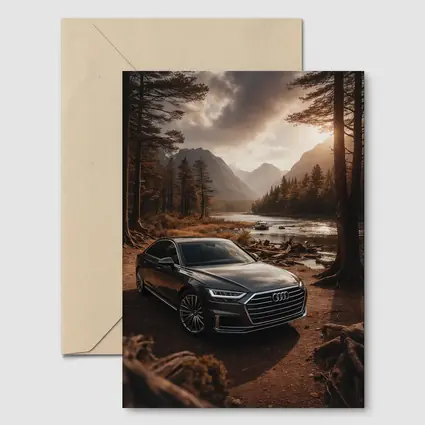 Audi A8 Parked Near Forest River