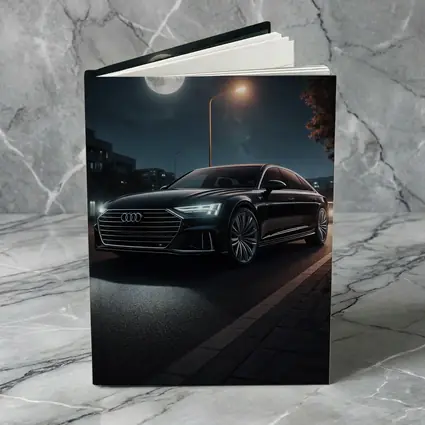 Audi A8 Parked Under Night Moonlight