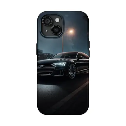 Audi A8 Parked Under Night Moonlight