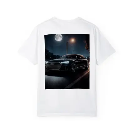 Audi A8 Parked Under Night Moonlight