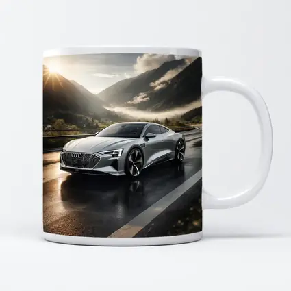Audi E-Tron GT Silver Mountain Road