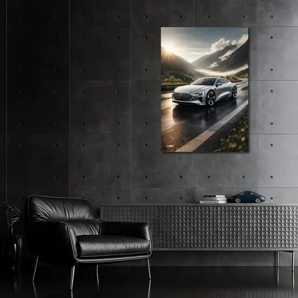 Audi E-Tron GT Silver Mountain Road