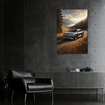 Audi E-Tron SUV Mountain Valley Road