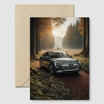 Audi E Tron Forest Road Morning Light