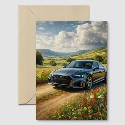 Audi A8 Sedan Countryside Wildflower Field