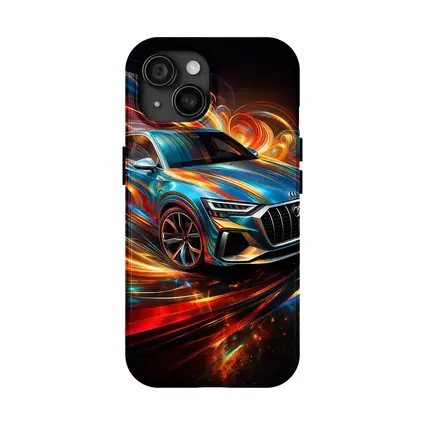 Audi Q8 Dynamic Abstract Swirling Flames Art