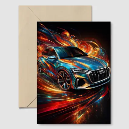 Audi Q8 Dynamic Abstract Swirling Flames Art