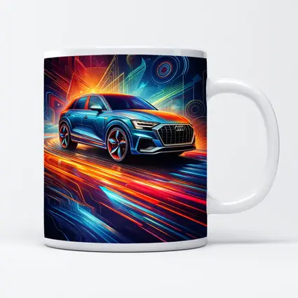 Audi Q8 Neon Abstract Digital Art