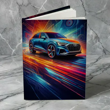 Audi Q8 Neon Abstract Digital Art
