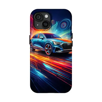 Audi Q8 Neon Abstract Digital Art