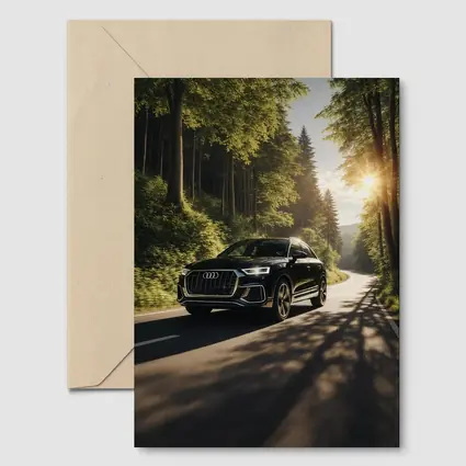 Audi Q3 Black SUV Forest Road Drive