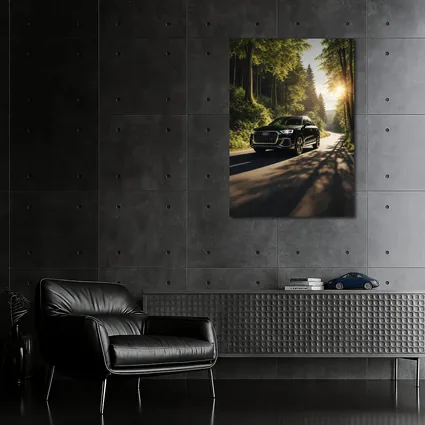 Audi Q3 Black SUV Forest Road Drive