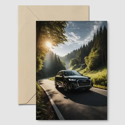 Audi Q3 Black SUV Forest Road Drive