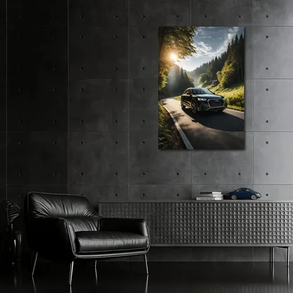 Audi Q3 Black SUV Forest Road Drive