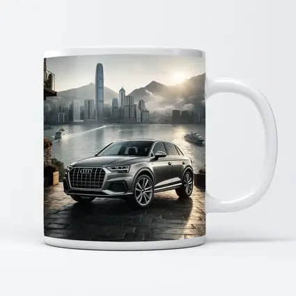 Audi Q7 SUV Hong Kong City Skyline