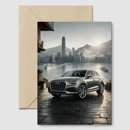 Audi Q7 SUV Hong Kong City Skyline