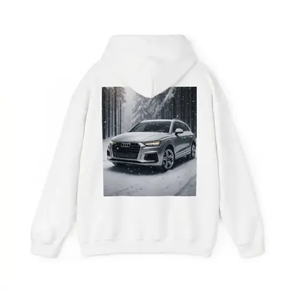 Audi Q7 Silver SUV Snowy Forest