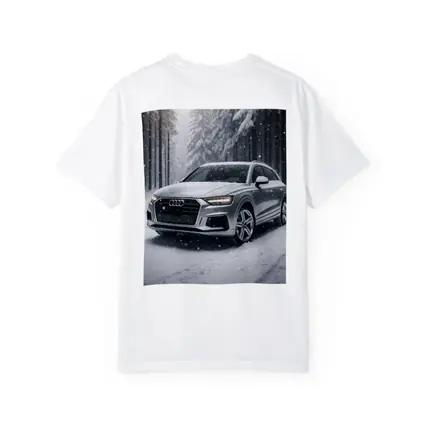 Audi Q7 Silver SUV Snowy Forest