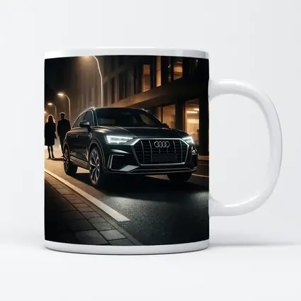 Audi Q3 Black SUV Night City Street