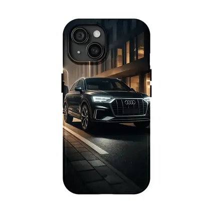 Audi Q3 Black SUV Night City Street