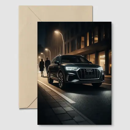 Audi Q3 Black SUV Night City Street