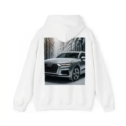 Audi Q7 Silver SUV Snowy Forest