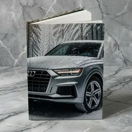 Audi Q7 Silver SUV Snowy Forest