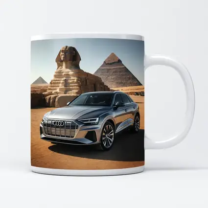 Audi Q8 Silver SUV Egypt Pyramids