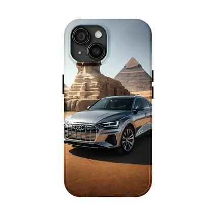 Audi Q8 Silver SUV Egypt Pyramids