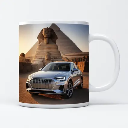 Audi Q8 Silver SUV Egypt Pyramids Sphinx