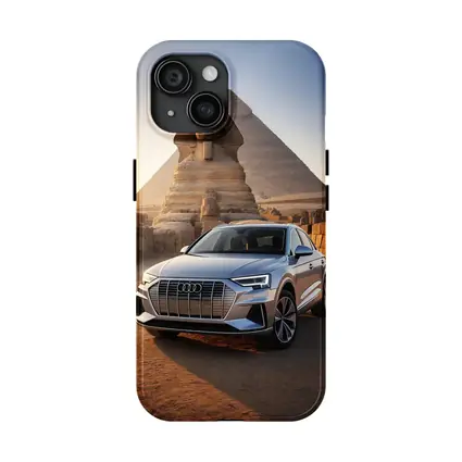Audi Q8 Silver SUV Egypt Pyramids Sphinx
