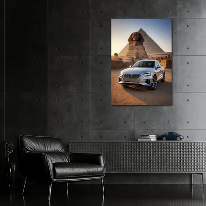 Audi Q8 Silver SUV Egypt Pyramids Sphinx