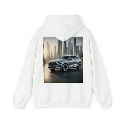 Audi Q8 Silver SUV City Skyline