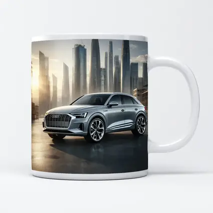Audi Q8 Silver SUV City Skyline