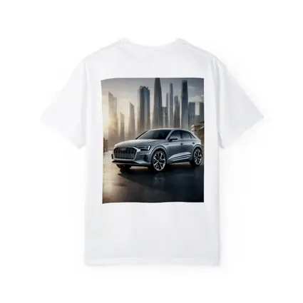 Audi Q8 Silver SUV City Skyline