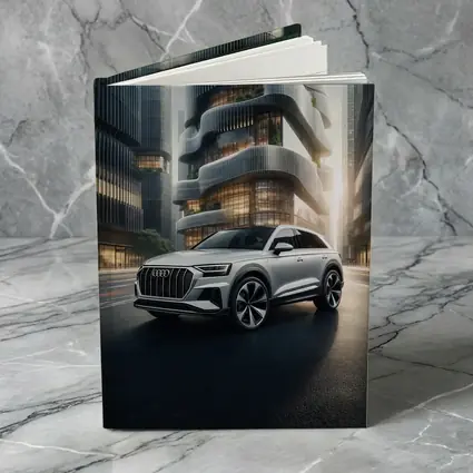 Audi Q8 White SUV Futuristic City