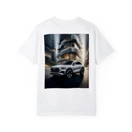 Audi Q8 White SUV Futuristic City