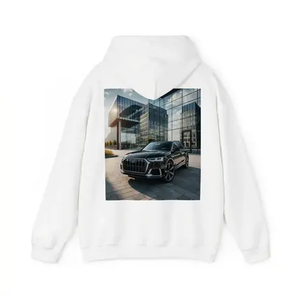 Audi Q8 Black SUV Modern Glass Buildings