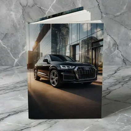 Audi Q5 Parked Outside Glass City Building